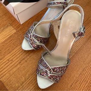 Nine West hot list glitter heels pumps platforms 6.5